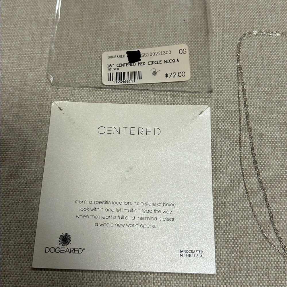 Dogeared Centered Medium Circle Silver Double Lay… - image 4